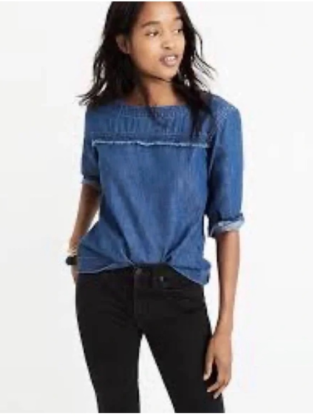 Madewell denim Herald top chambray fabric